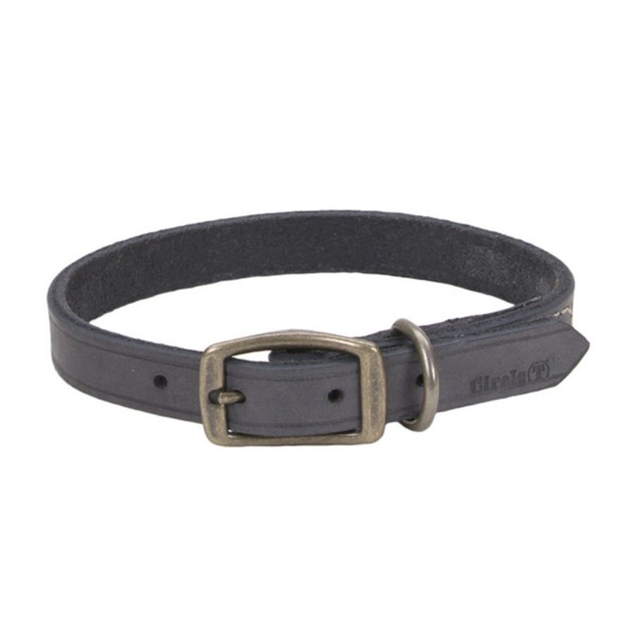 Rustic leather town dog collar, slate grey 1" X 20", , large image number null